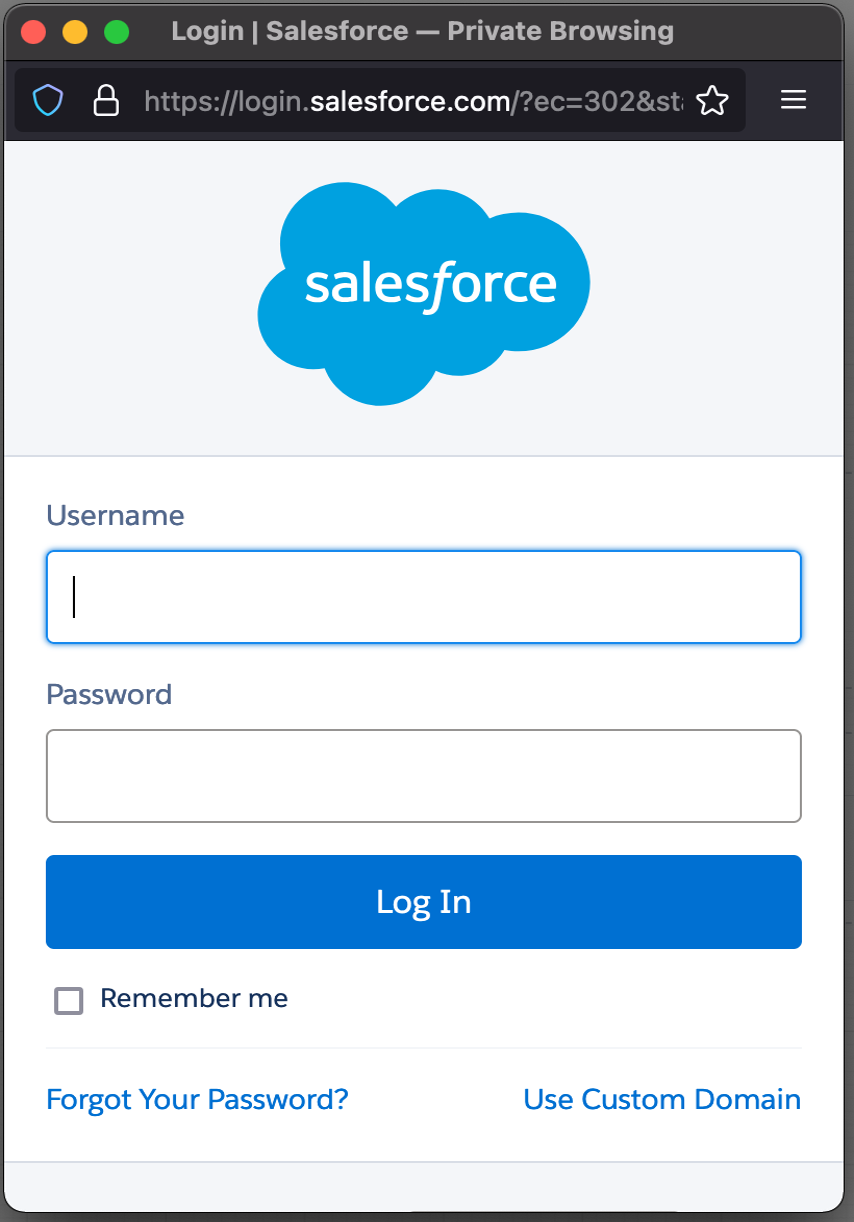 Authenticating with your Salesforce account