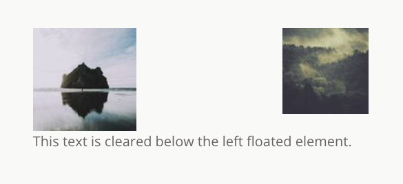Clearing below left float