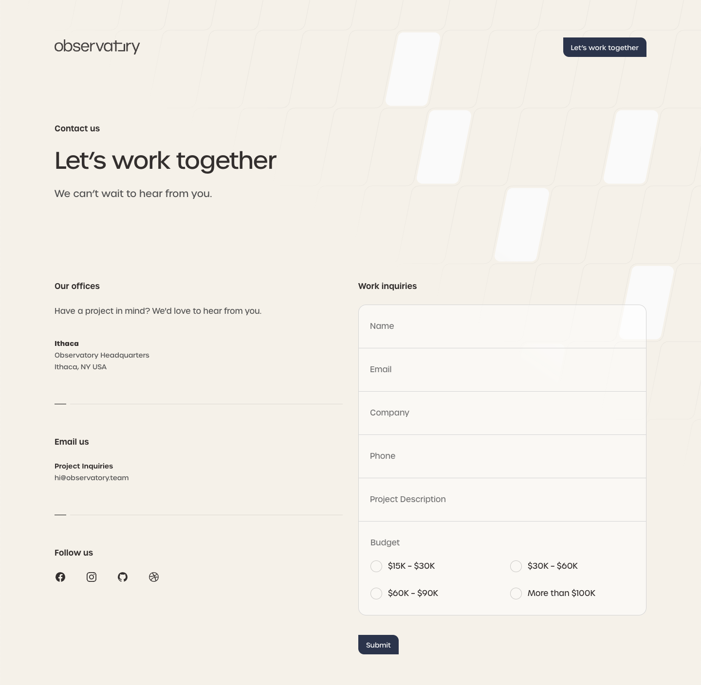 How Observatory Uses Formspree